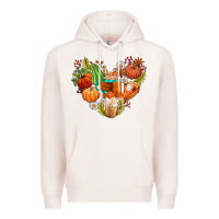 Pale Pink pumpkin and latte with fall Premium Hoodie - AdoDesignShop