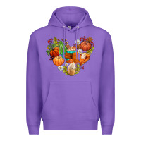 Purple pumpkin and latte with fall Premium Hoodie - AdoDesignShop
