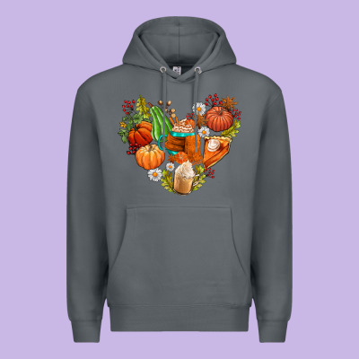 Pumpkin And Latte With Fall Premium Hoodie Designed By Adodesignshop