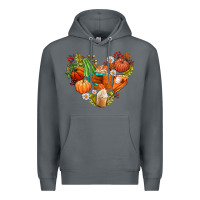 Rock pumpkin and latte with fall Premium Hoodie - AdoDesignShop