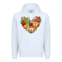 White pumpkin and latte with fall Premium Hoodie - AdoDesignShop
