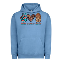 Pigment Pebble Blue peace love easter Urban Hoodie - JahusDesignShop