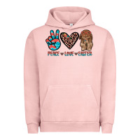 Pigment Salmon peace love easter Urban Hoodie - JahusDesignShop