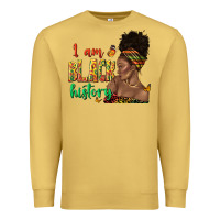 Antique Gold i am black history afro black woman juneteenth Premium Sweatshirt - texasbilliewilder