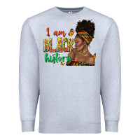 Heather Grey i am black history afro black woman juneteenth Premium Sweatshirt - texasbilliewilder