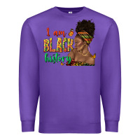 Purple i am black history afro black woman juneteenth Premium Sweatshirt - texasbilliewilder