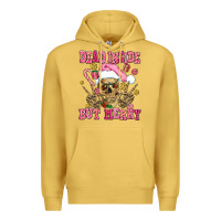 Antique Gold dead inside but merry  pink christmas skeleton Premium Hoodie - AdoDesignShop