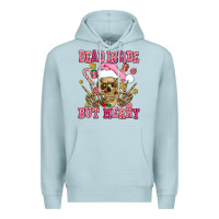 Blue Mist dead inside but merry  pink christmas skeleton Premium Hoodie - AdoDesignShop