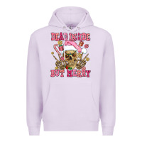 Lilac dead inside but merry  pink christmas skeleton Premium Hoodie - AdoDesignShop