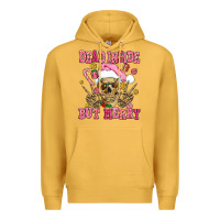 Mustard dead inside but merry  pink christmas skeleton Premium Hoodie - AdoDesignShop