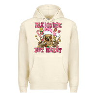 Sandshell dead inside but merry  pink christmas skeleton Premium Hoodie - AdoDesignShop