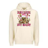 Tofu dead inside but merry  pink christmas skeleton Premium Hoodie - AdoDesignShop