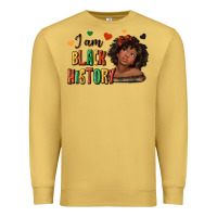 Antique Gold i am black history afro girl Premium Sweatshirt - texasbilliewilder