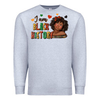 Heather Grey i am black history afro girl Premium Sweatshirt - texasbilliewilder