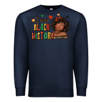 Navy i am black history afro girl Premium Sweatshirt - texasbilliewilder