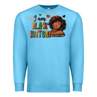 Ocean Blue i am black history afro girl Premium Sweatshirt - texasbilliewilder