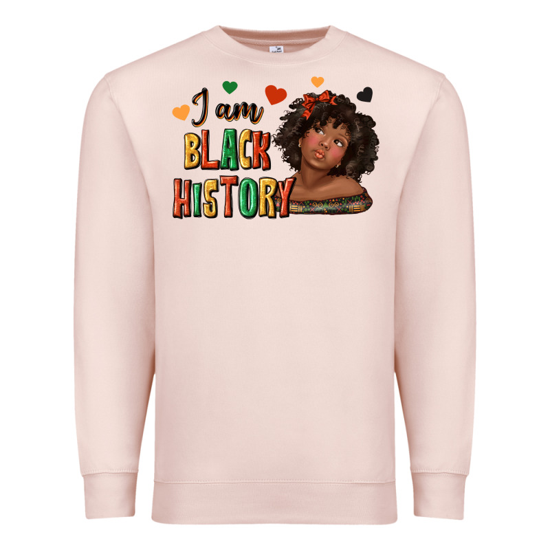 I Am Black History Afro Girl Premium Sweatshirt by texasbilliewilder | Teevron