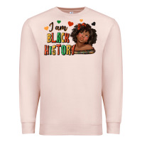 Pale Pink i am black history afro girl Premium Sweatshirt - texasbilliewilder