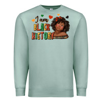 Seafoam i am black history afro girl Premium Sweatshirt - texasbilliewilder