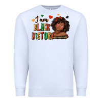 White i am black history afro girl Premium Sweatshirt - texasbilliewilder