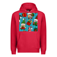 Cardinal christmas gnomes and gift box seamless pattern Premium Hoodie - BundleAndBundleShop