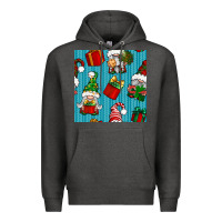 Charcoal Heather christmas gnomes and gift box seamless pattern Premium Hoodie - BundleAndBundleShop