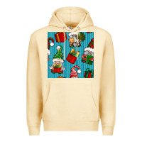 Pina Colada christmas gnomes and gift box seamless pattern Premium Hoodie - BundleAndBundleShop