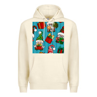 Sandshell christmas gnomes and gift box seamless pattern Premium Hoodie - BundleAndBundleShop