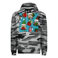 Slate Camo christmas gnomes and gift box seamless pattern Premium Hoodie - BundleAndBundleShop