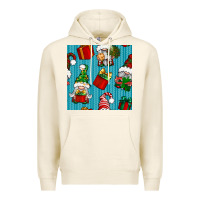 Tofu christmas gnomes and gift box seamless pattern Premium Hoodie - BundleAndBundleShop