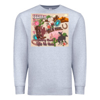 Heather Grey yeehaw western Premium Sweatshirt - Zillion Design Studio