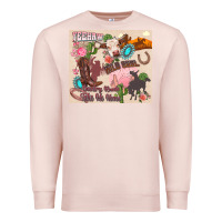 Pale Pink yeehaw western Premium Sweatshirt - Zillion Design Studio