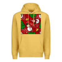 Antique Gold christmas snowman and trees seamless pattern Premium Hoodie - BundleAndBundleShop