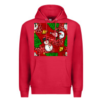 Cardinal christmas snowman and trees seamless pattern Premium Hoodie - BundleAndBundleShop