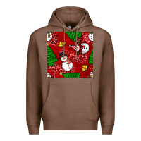 Chestnut christmas snowman and trees seamless pattern Premium Hoodie - BundleAndBundleShop