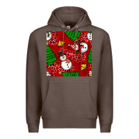 Coffee christmas snowman and trees seamless pattern Premium Hoodie - BundleAndBundleShop