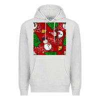 Dove Grey christmas snowman and trees seamless pattern Premium Hoodie - BundleAndBundleShop