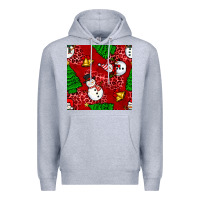 Heather Grey christmas snowman and trees seamless pattern Premium Hoodie - BundleAndBundleShop