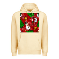 Pina Colada christmas snowman and trees seamless pattern Premium Hoodie - BundleAndBundleShop