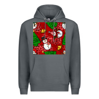 Rock christmas snowman and trees seamless pattern Premium Hoodie - BundleAndBundleShop