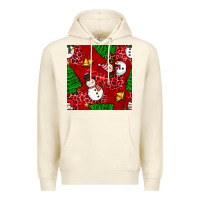 Sandshell christmas snowman and trees seamless pattern Premium Hoodie - BundleAndBundleShop