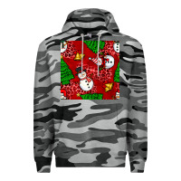 Slate Camo christmas snowman and trees seamless pattern Premium Hoodie - BundleAndBundleShop