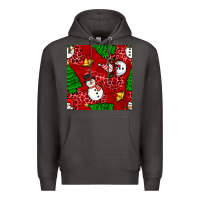 Smoke christmas snowman and trees seamless pattern Premium Hoodie - BundleAndBundleShop