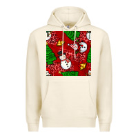 Tofu christmas snowman and trees seamless pattern Premium Hoodie - BundleAndBundleShop