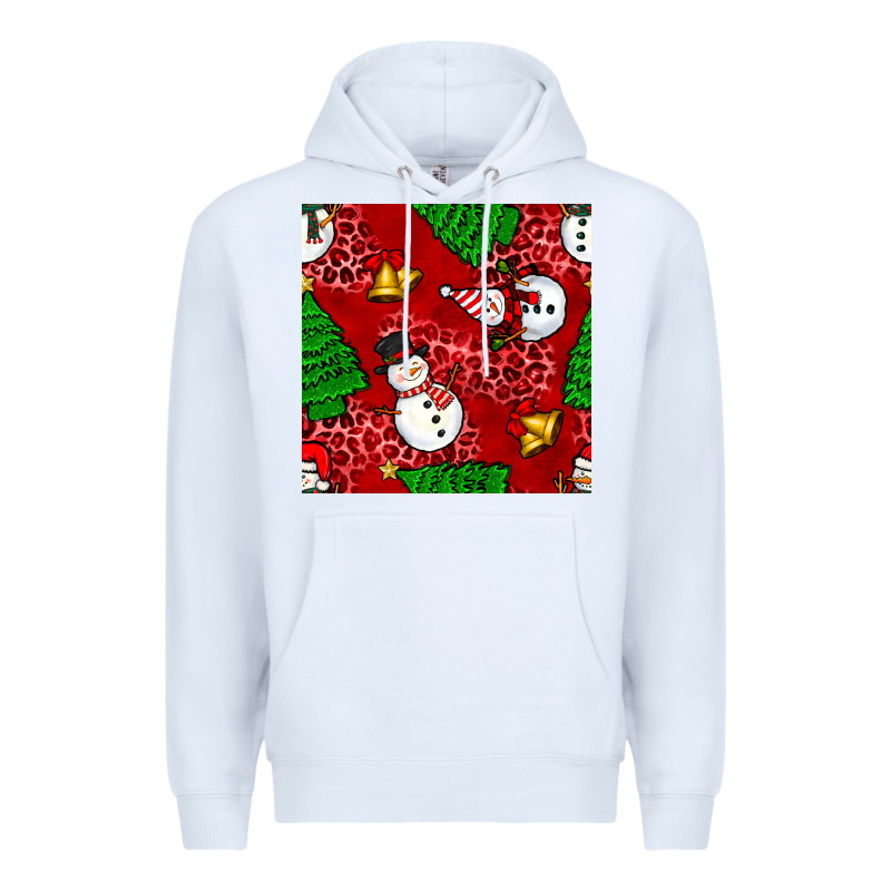 Christmas Snowman And Trees Seamless Pattern Premium Hoodie by BundleAndBundleShop | Teevron