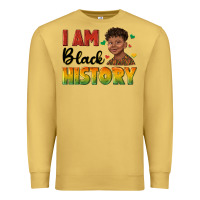 Antique Gold i am black history with afro black boy Premium Sweatshirt - texasbilliewilder
