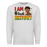 Dove Grey i am black history with afro black boy Premium Sweatshirt - texasbilliewilder