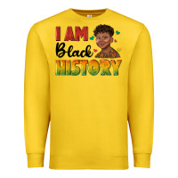 I Am Black History With Afro Black Boy Premium Sweatshirt | Teevron