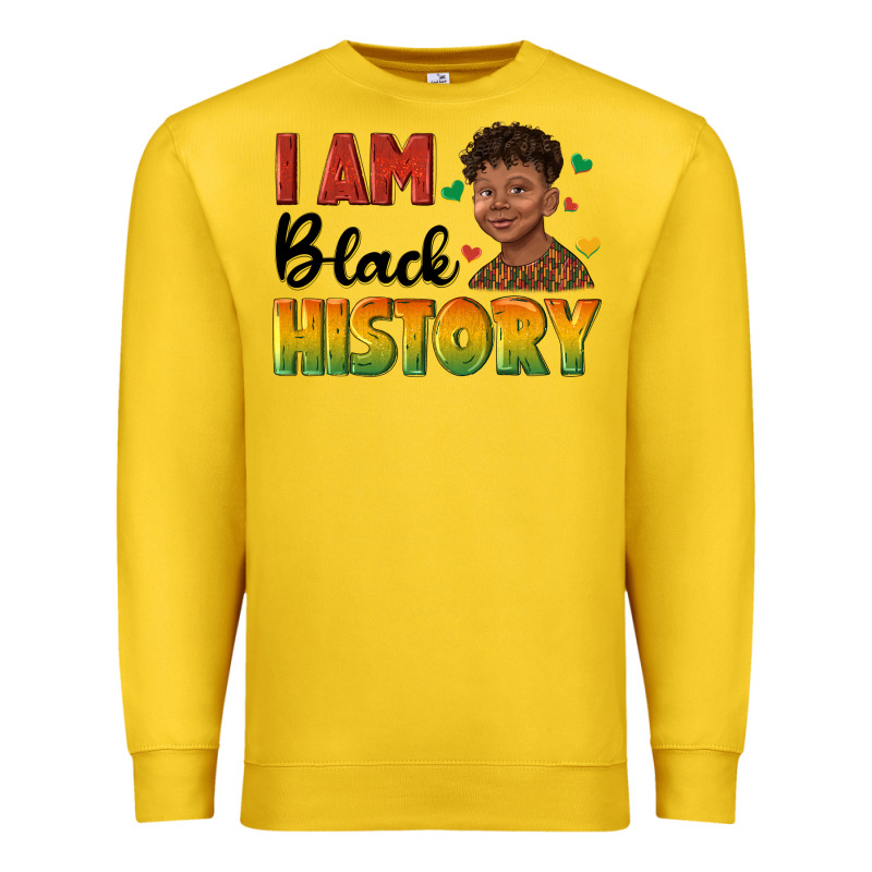 I Am Black History With Afro Black Boy Premium Sweatshirt by texasbilliewilder | Teevron