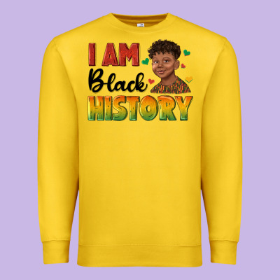Premium Sweatshirt i am black history with afro black boy